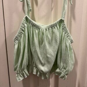 Target Wild Fable Mint Green Off-Shoulder Tie Women's Top